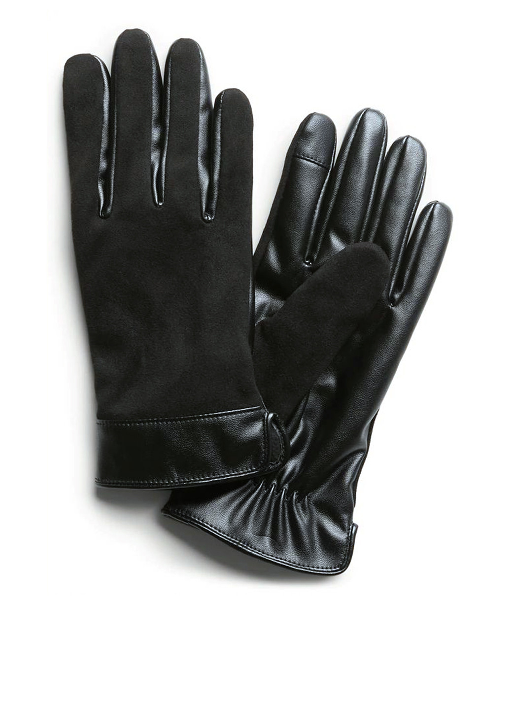 Перчатки Banana Republic однотонные чёрные кэжуалы полиэстер, искусственная замша, искусственная кожа