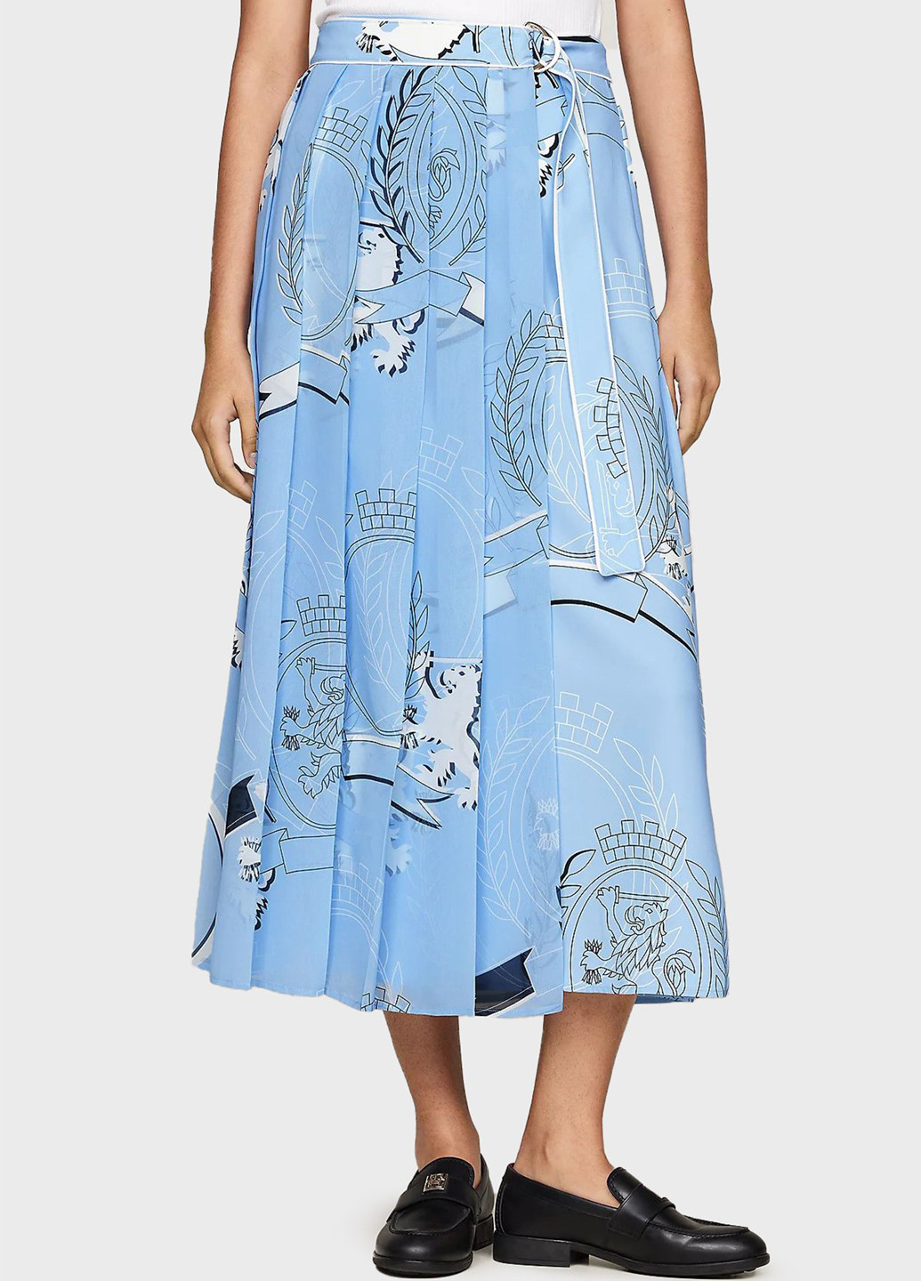 Голубая кэжуал с рисунком юбка Tommy Hilfiger плиссе, на запах