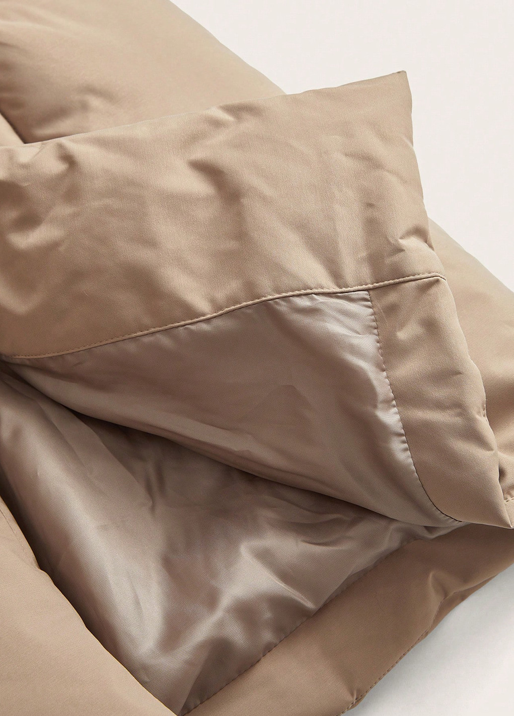 Бежевое зимнее Пальто однобортное SHEIN