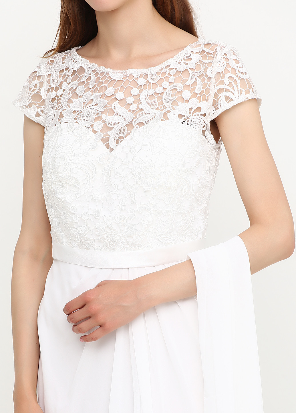 Белое свадебное платье макси Luxuar однотонное