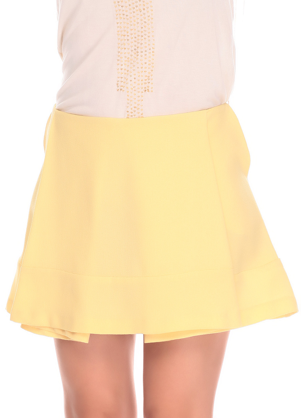 Желтая кэжуал однотонная юбка Wesc мини