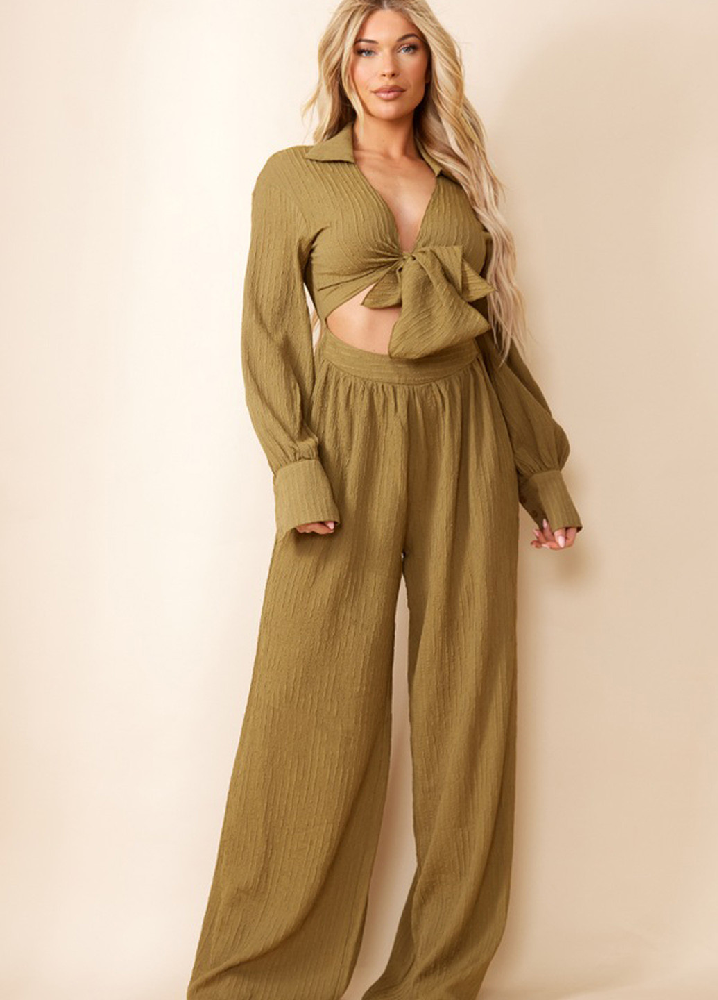 Комбінезон PrettyLittleThing комбінезон-брюки однотонний гірчичний кежуал поліестер