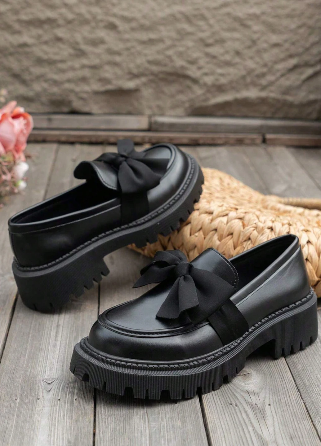 SHEIN Туфлі лофери чорний з штучна шкіра, китай — демісезон (343142088)