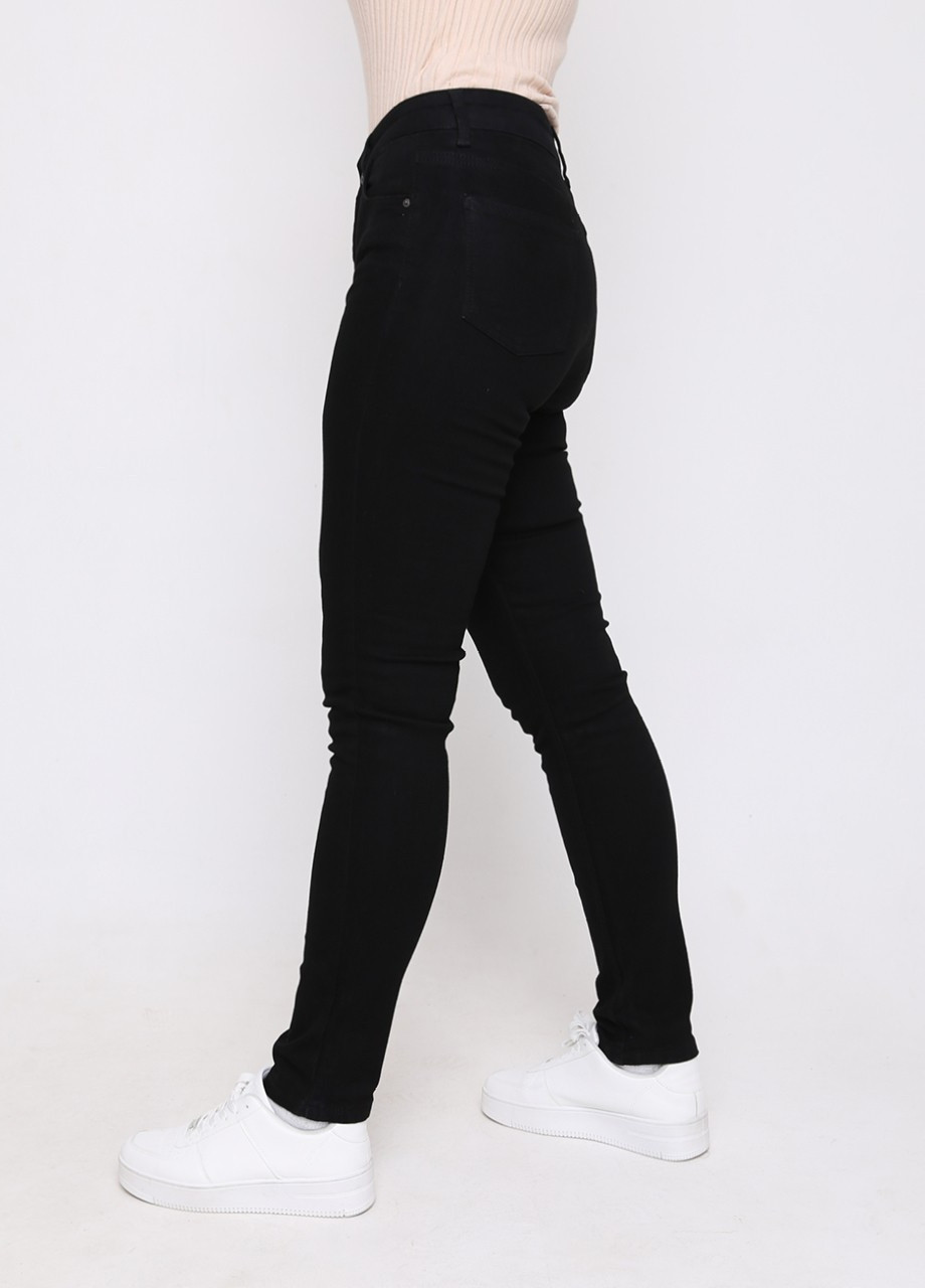 Джинси жіночі утеплені чорні вузькі на флісі великого розміру Americano RITT - (256365337)