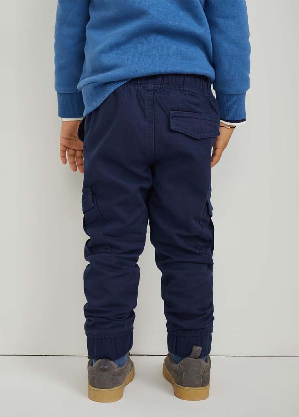 Темно-синие кэжуал демисезонные брюки карго, зауженные C&A