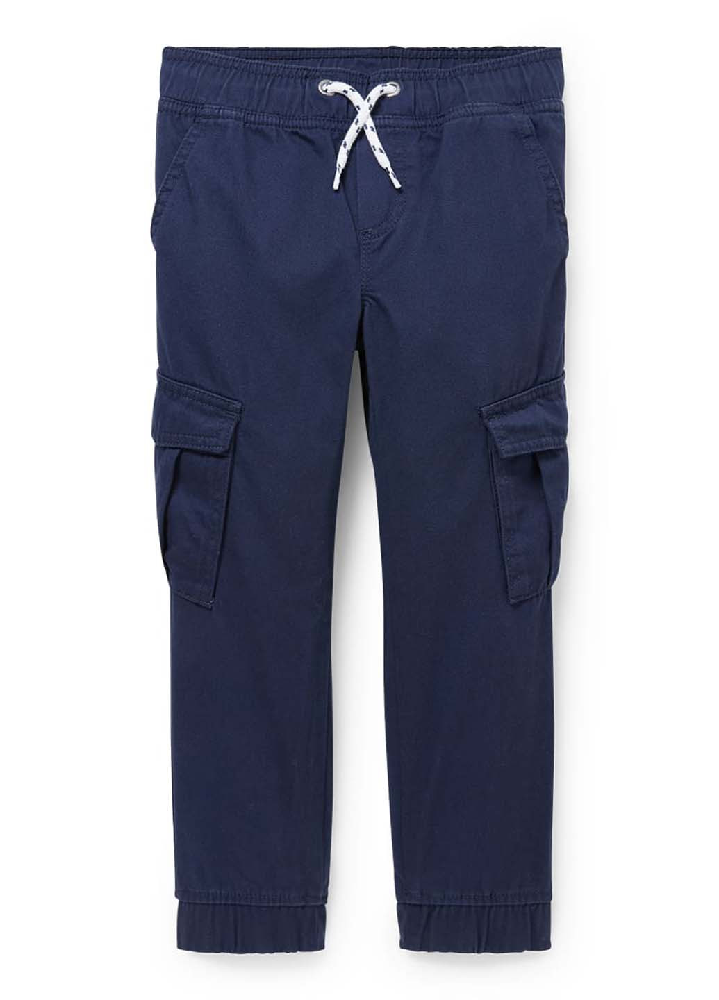 Темно-синие кэжуал демисезонные брюки карго, зауженные C&A