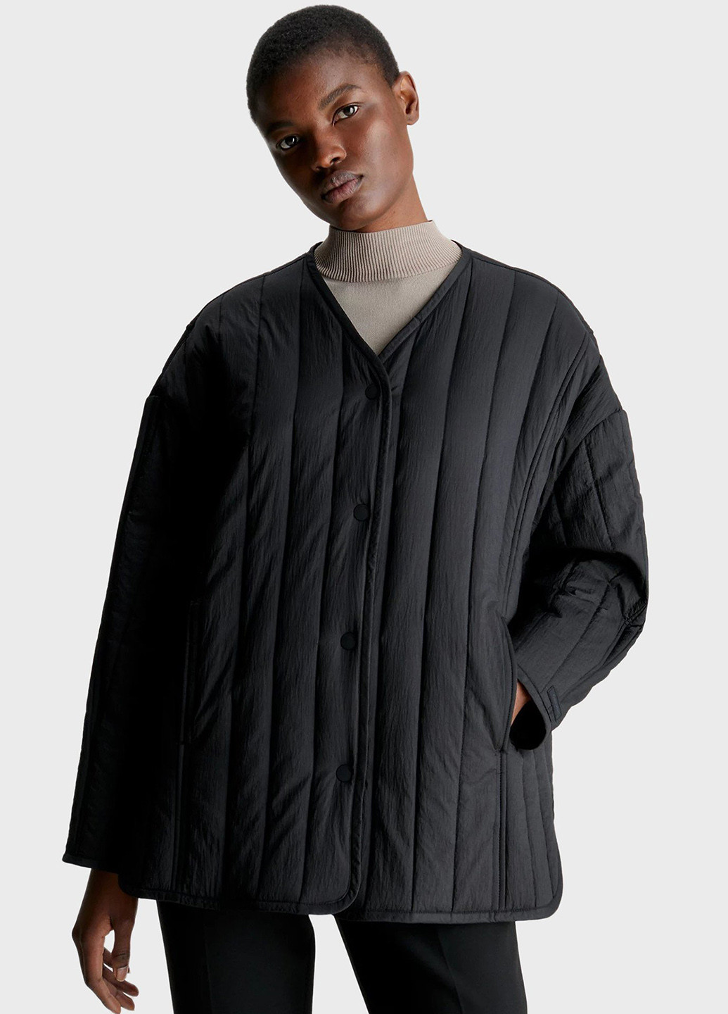 Черная демисезонная куртка Calvin Klein