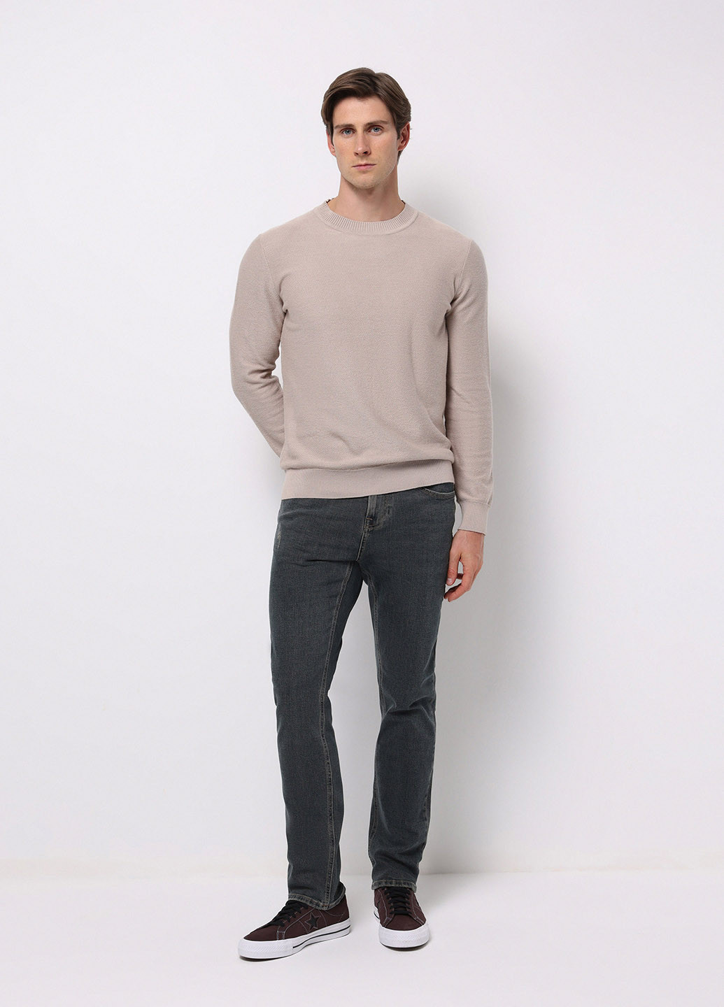 Темно-серые демисезонные зауженные джинсы Colin's