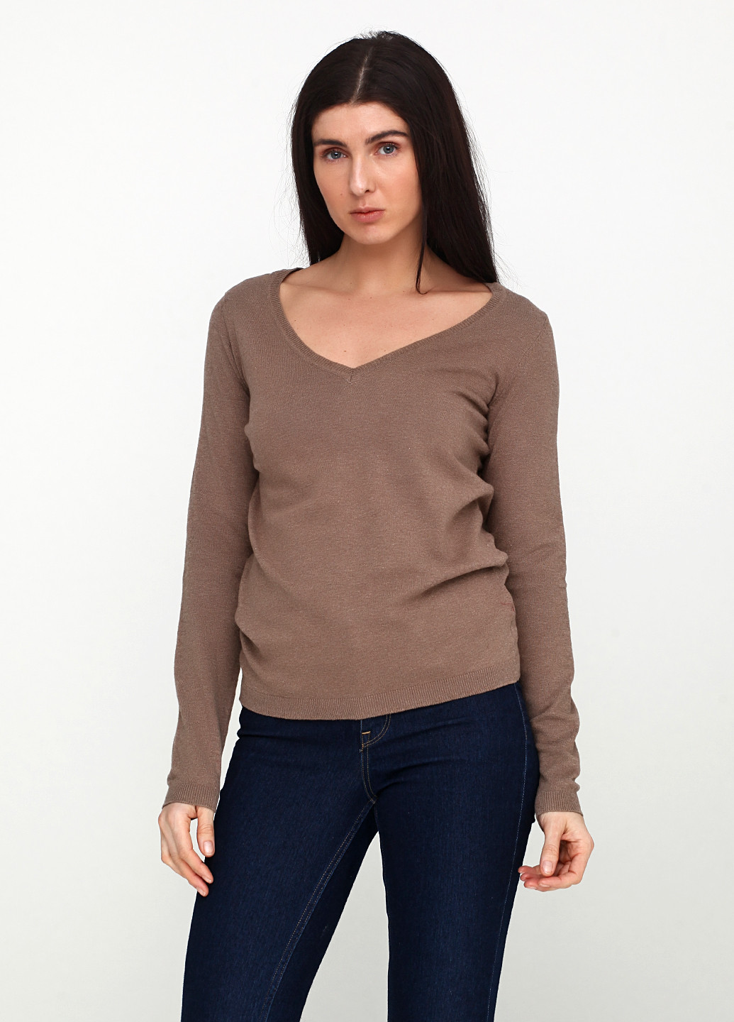 Темно-коричневый демисезонный пуловер пуловер Colours