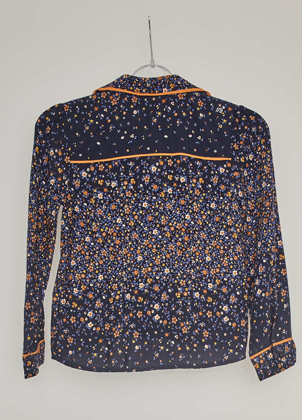 Синяя с абстрактным узором блузка с длинным рукавом Pepe Jeans демисезонная