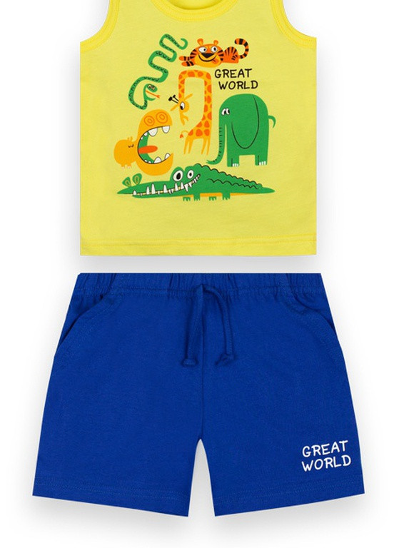 Жовтий літній дитячий костюм для хлопчика * діноленд * Габби