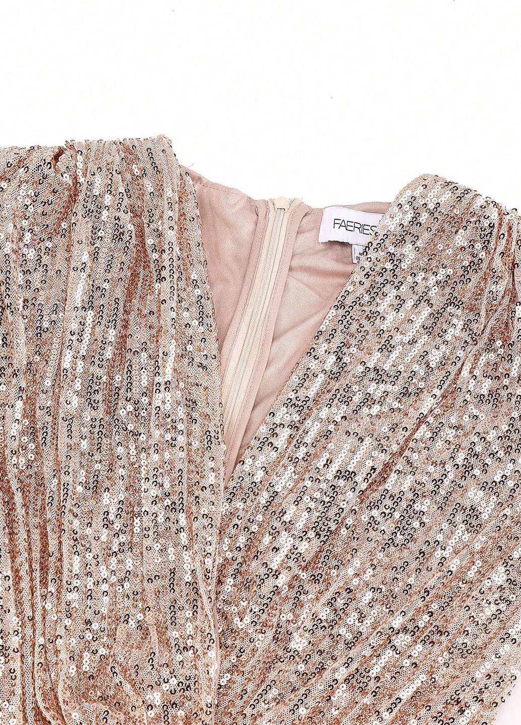 Комбинезон SHEIN комбинезон-брюки однотонный золотой вечерний, праздничный полиэстер