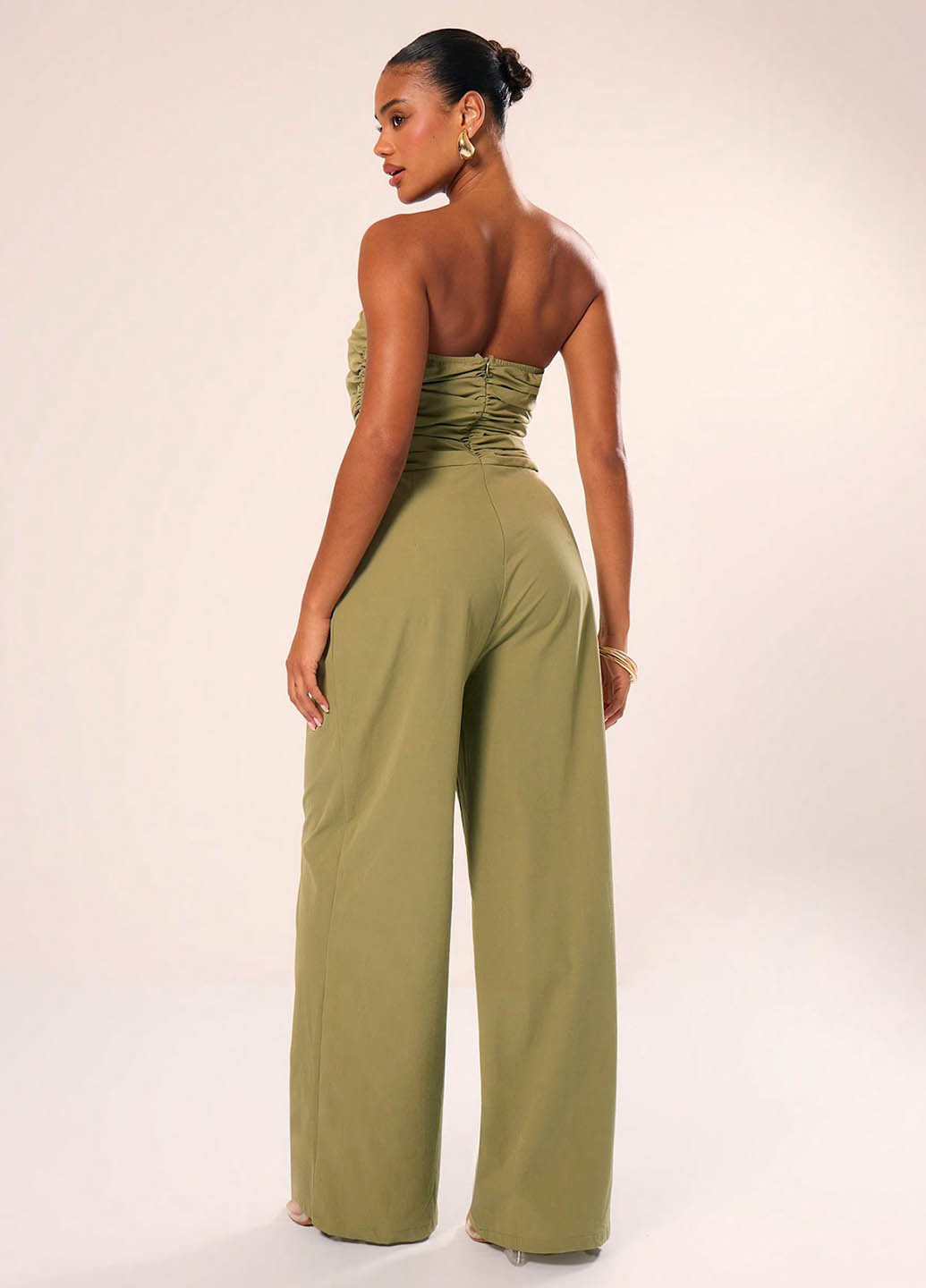 Комбінезон SHEIN комбінезон-брюки однотонний хакі кежуал поліамід