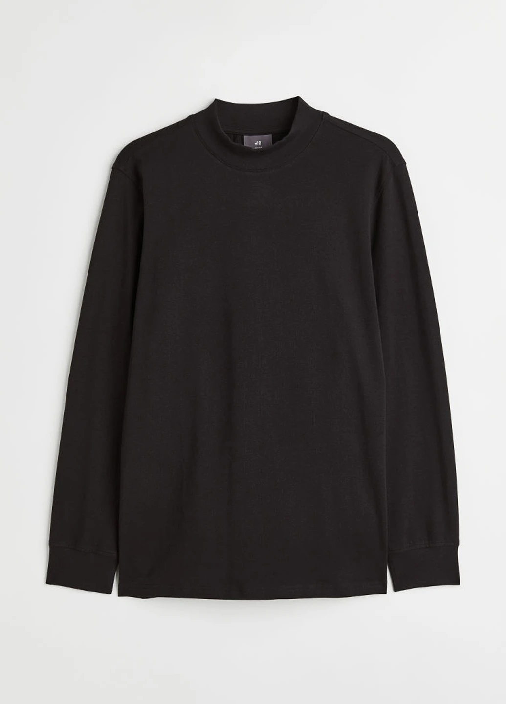 Чорний лонгслів H&M однотонний без декору (316587997)