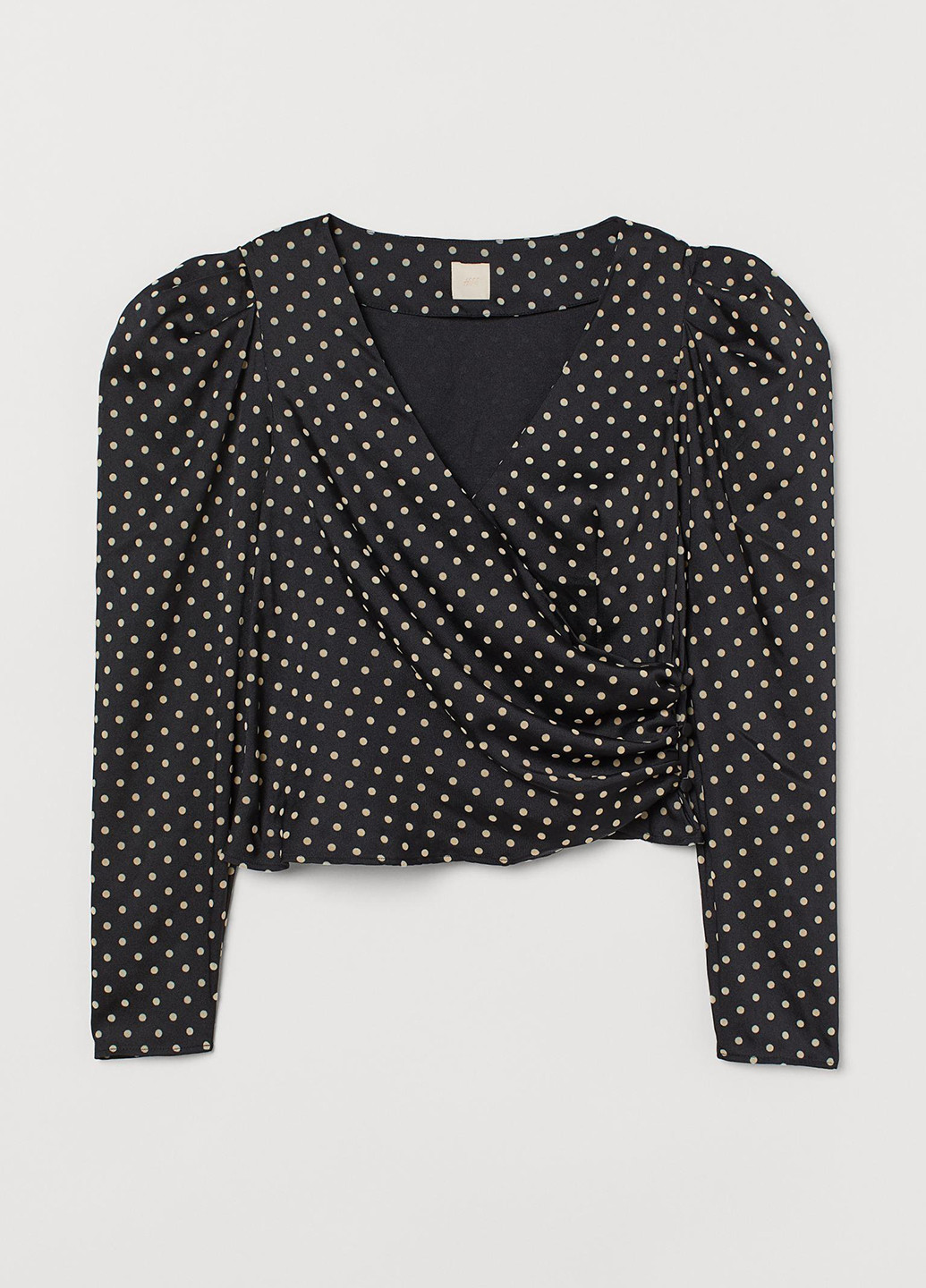 Черно-белая летняя блуза на запах H&M