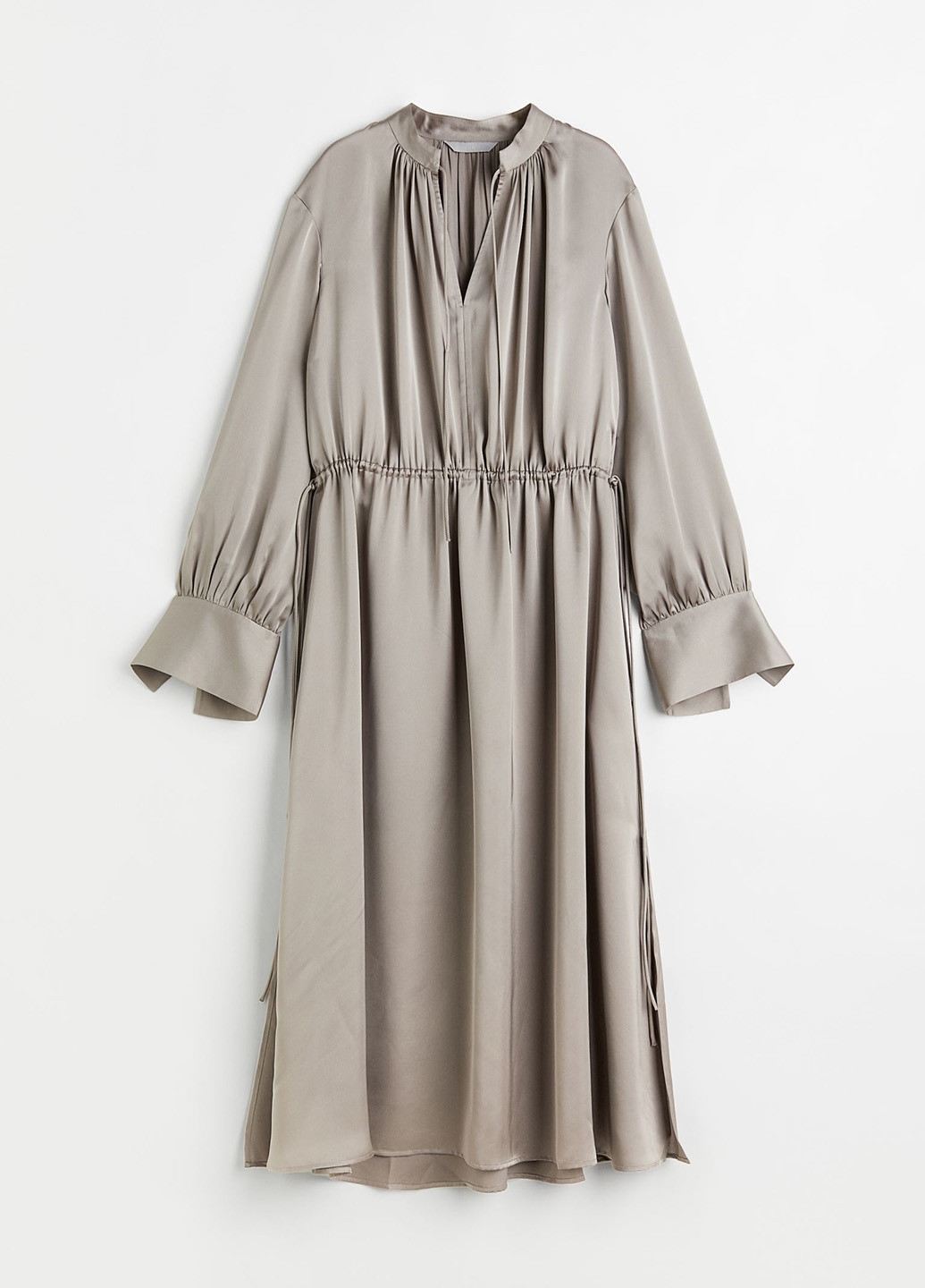 Серо-бежевое вечернее платье H&M однотонное