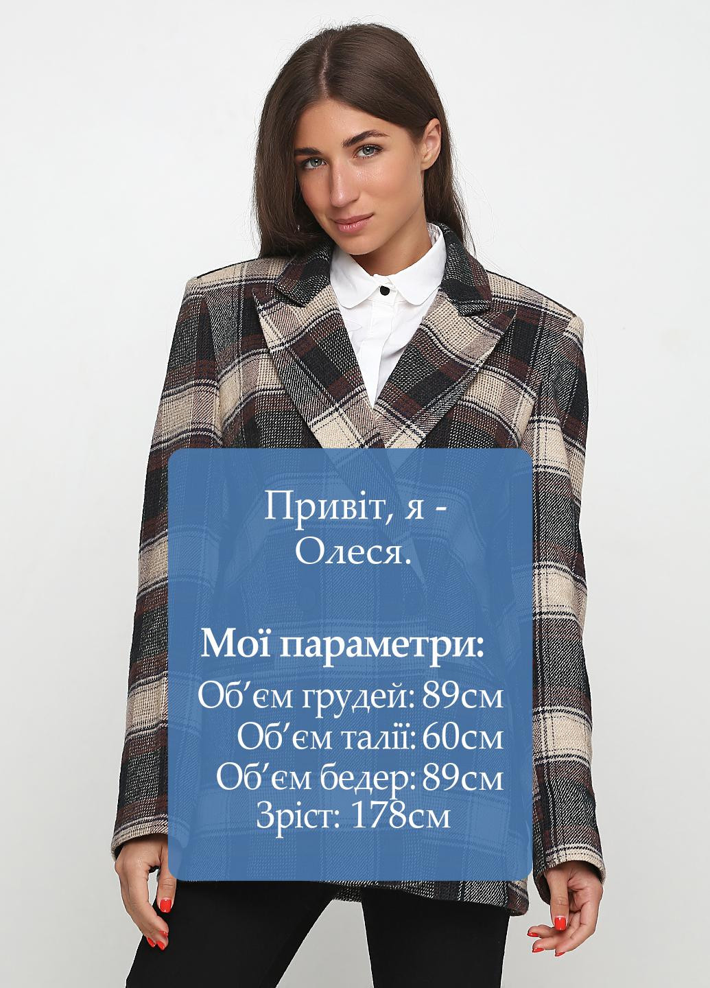 Темно-серый женский жакет Kristina Mamedova в клеточку - демисезонный/зимний