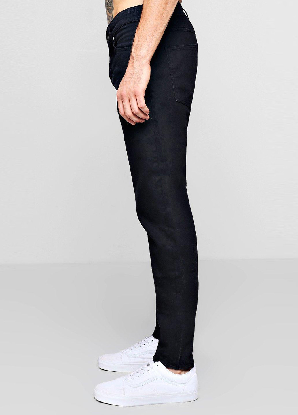 Черные демисезонные со средней талией джинсы Boohoo
