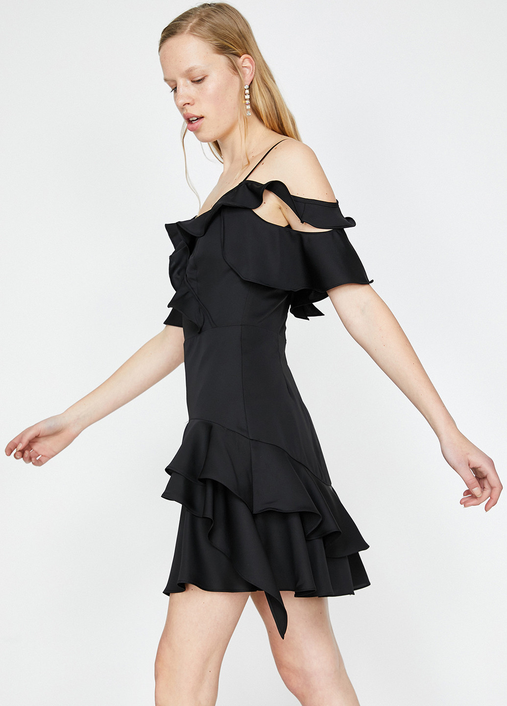 Черное кэжуал платье клеш KOTON