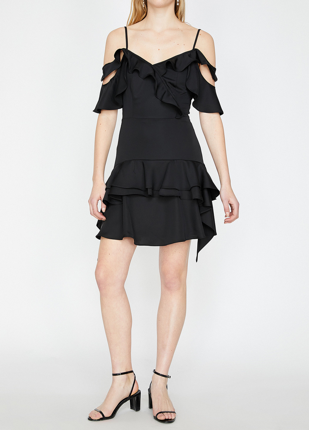 Черное кэжуал платье клеш KOTON