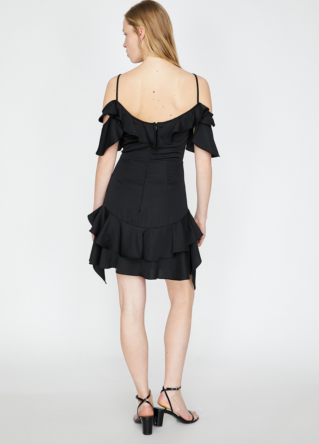 Черное кэжуал платье клеш KOTON