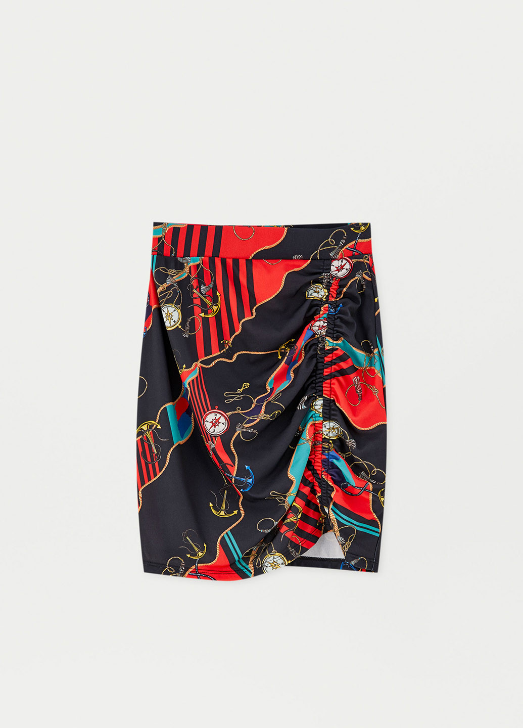 Разноцветная кэжуал с абстрактным узором юбка Pull & Bear карандаш