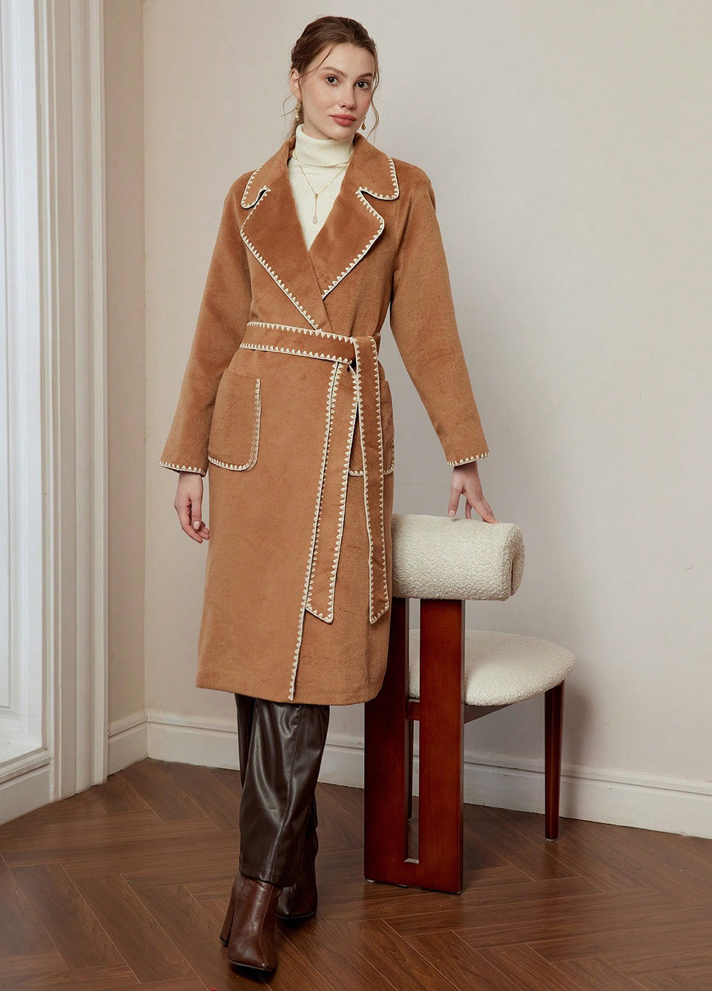 Коричневое демисезонное Пальто Motf