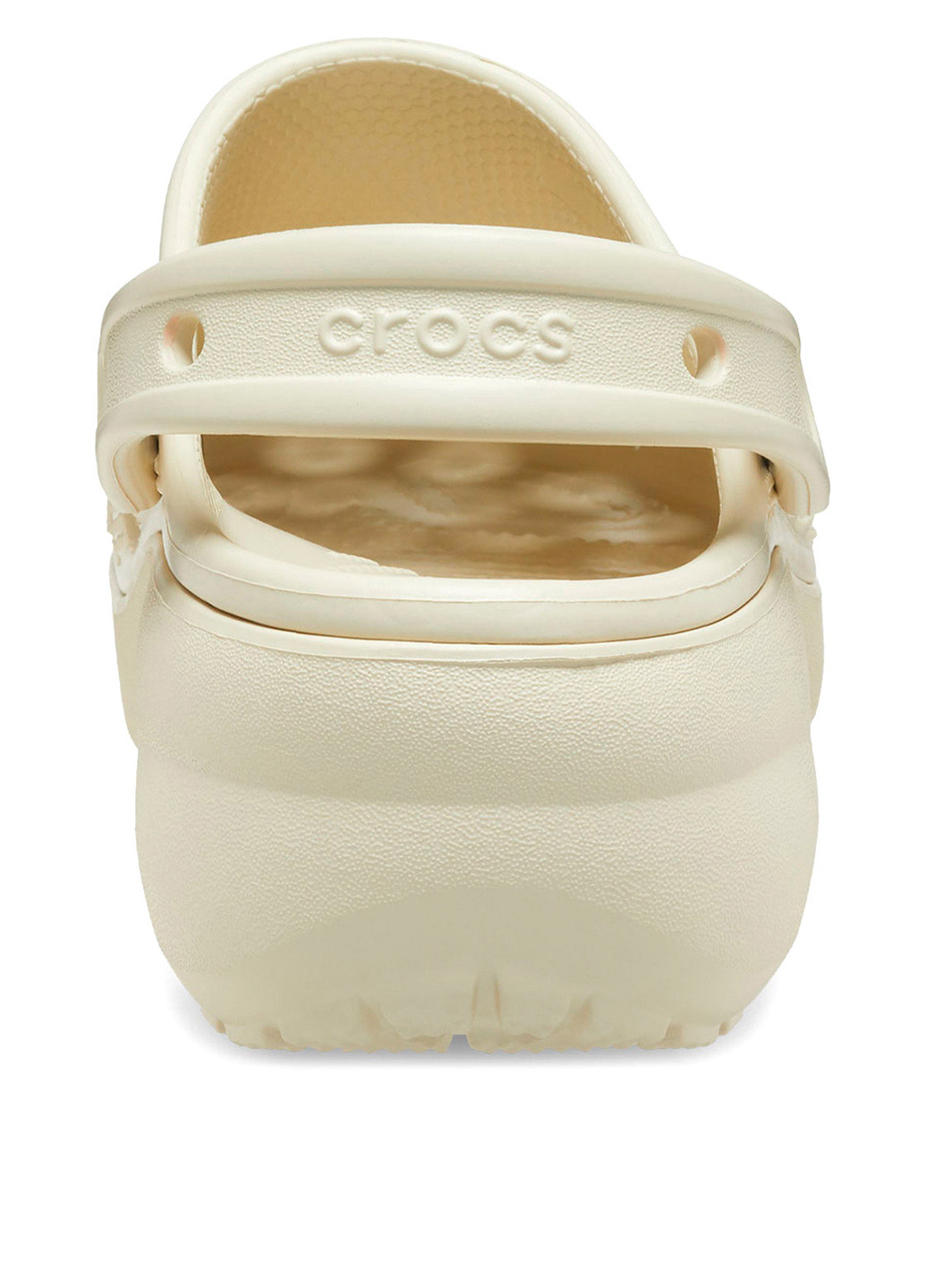 Белые сабо Crocs на платформе с перфорацией