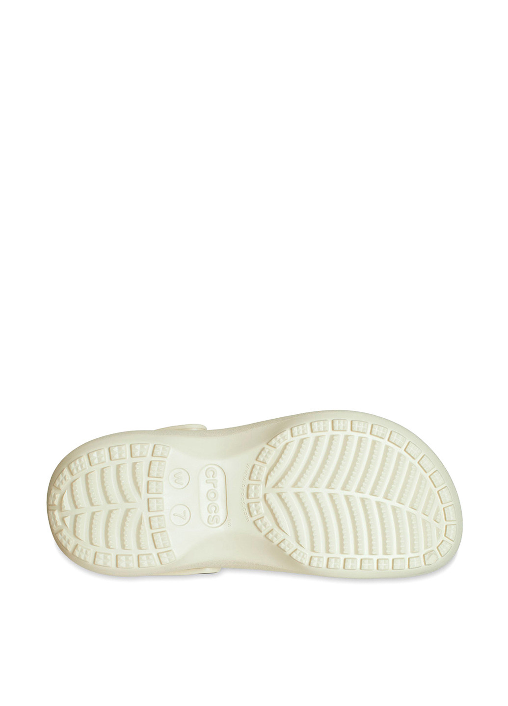 Белые сабо Crocs на платформе с перфорацией