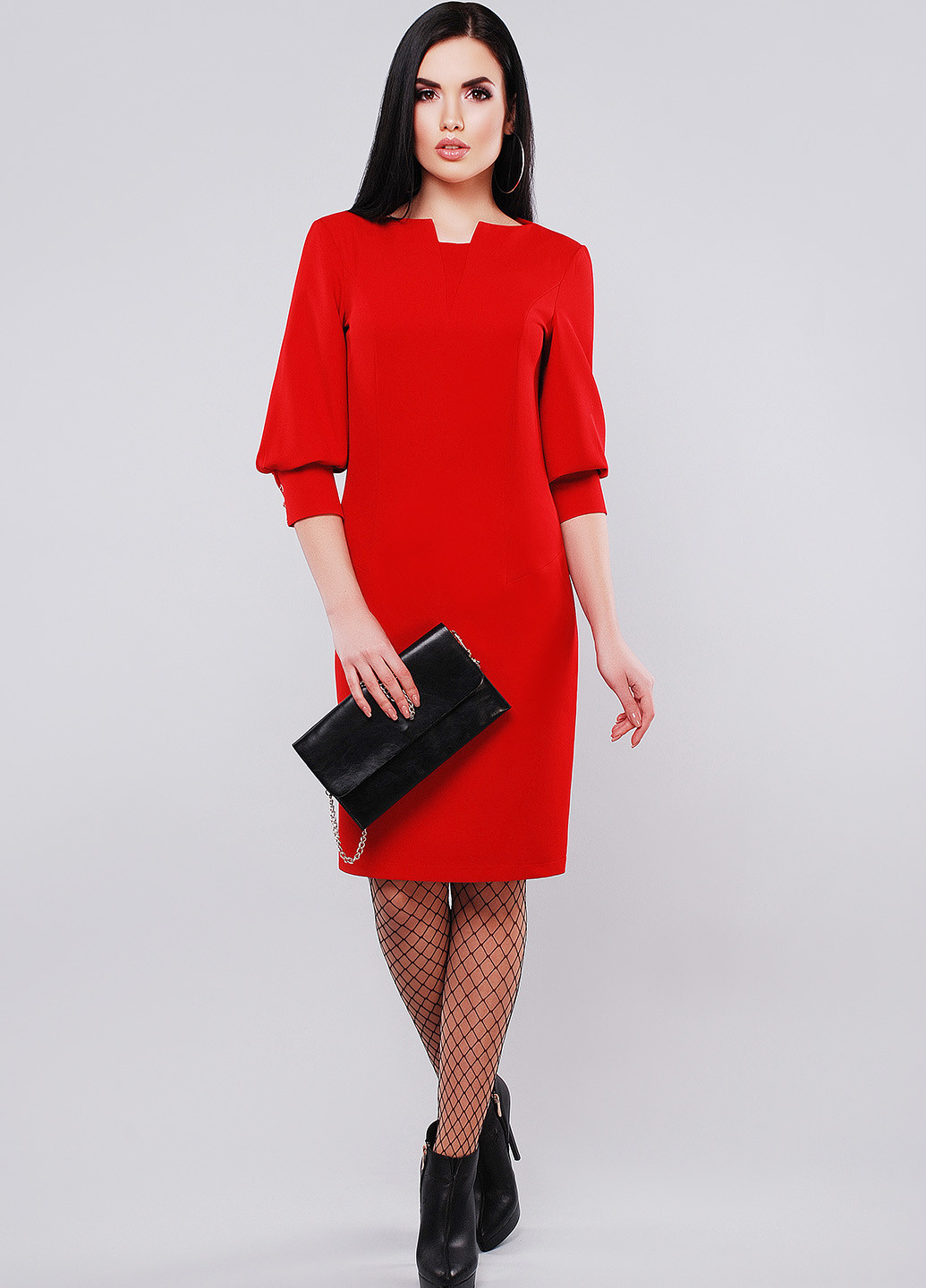 Красное коктейльное платье TessDress однотонное