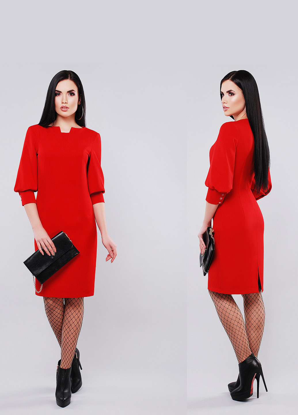 Красное коктейльное платье TessDress однотонное