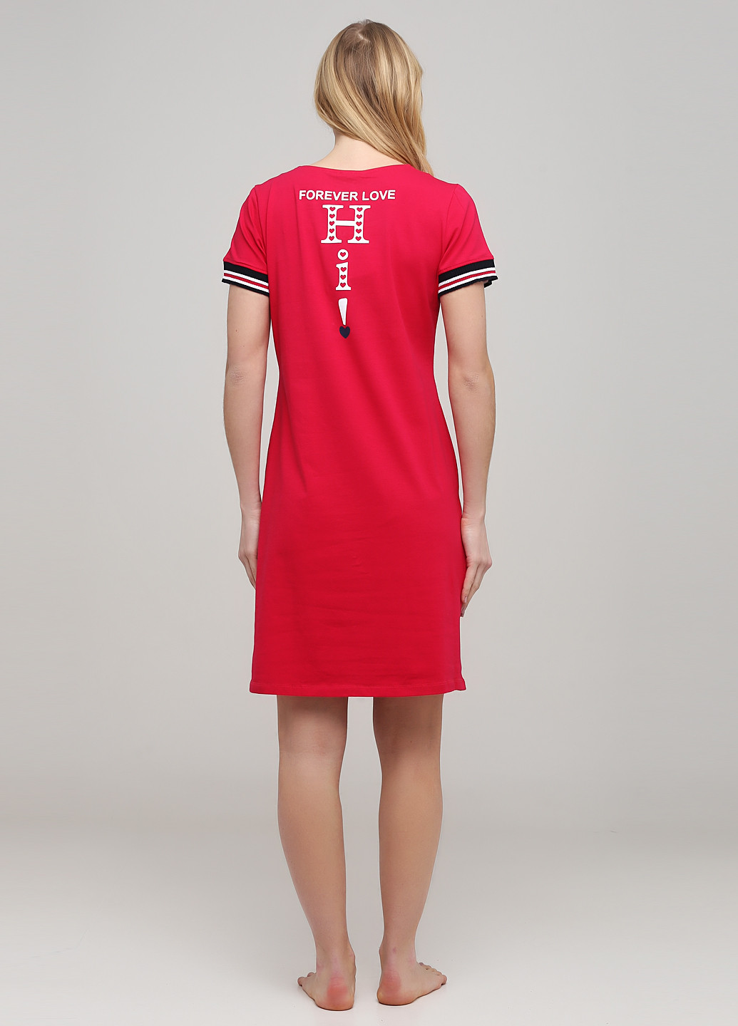 Малинова домашній сукня сукня-футболка ROMEO LIFE з написами