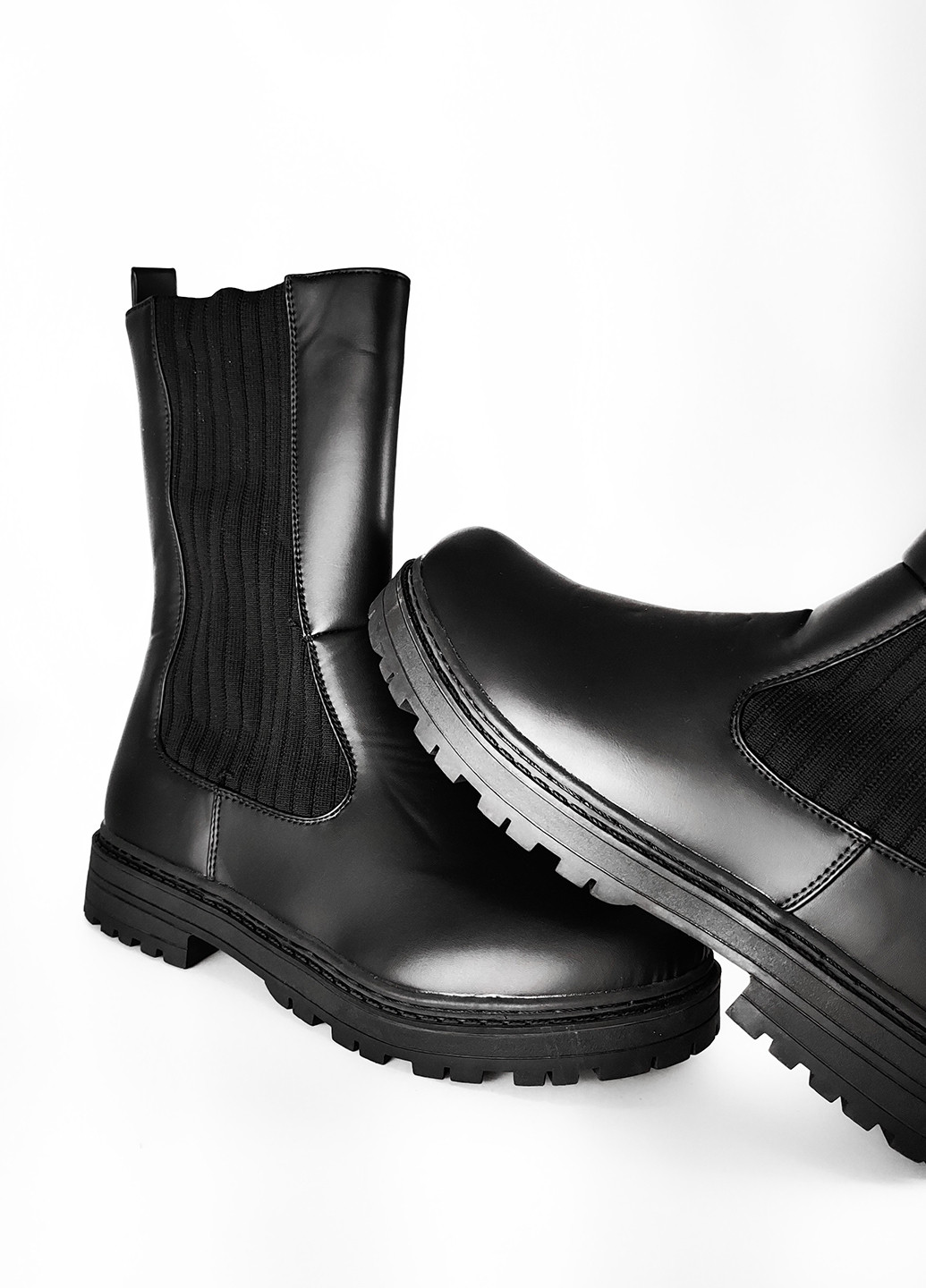 Осенние ботинки челси Boohoo без декора из искусственной кожи