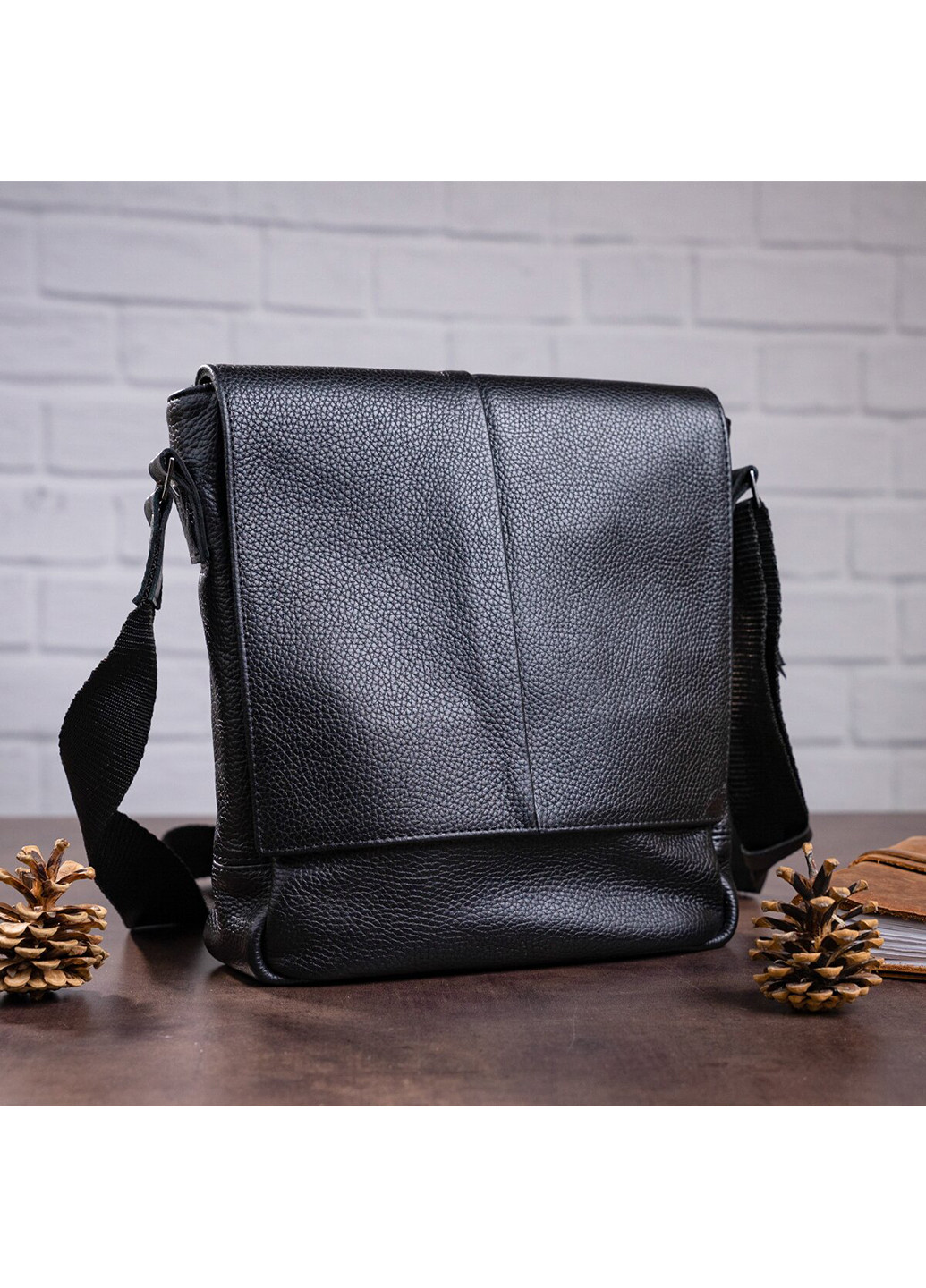 Чоловіча шкіряна сумка 24х25х8 см Shvigel (252127773)