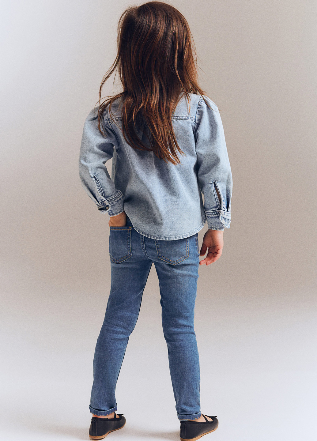 Синие демисезонные джеггинсы H&M