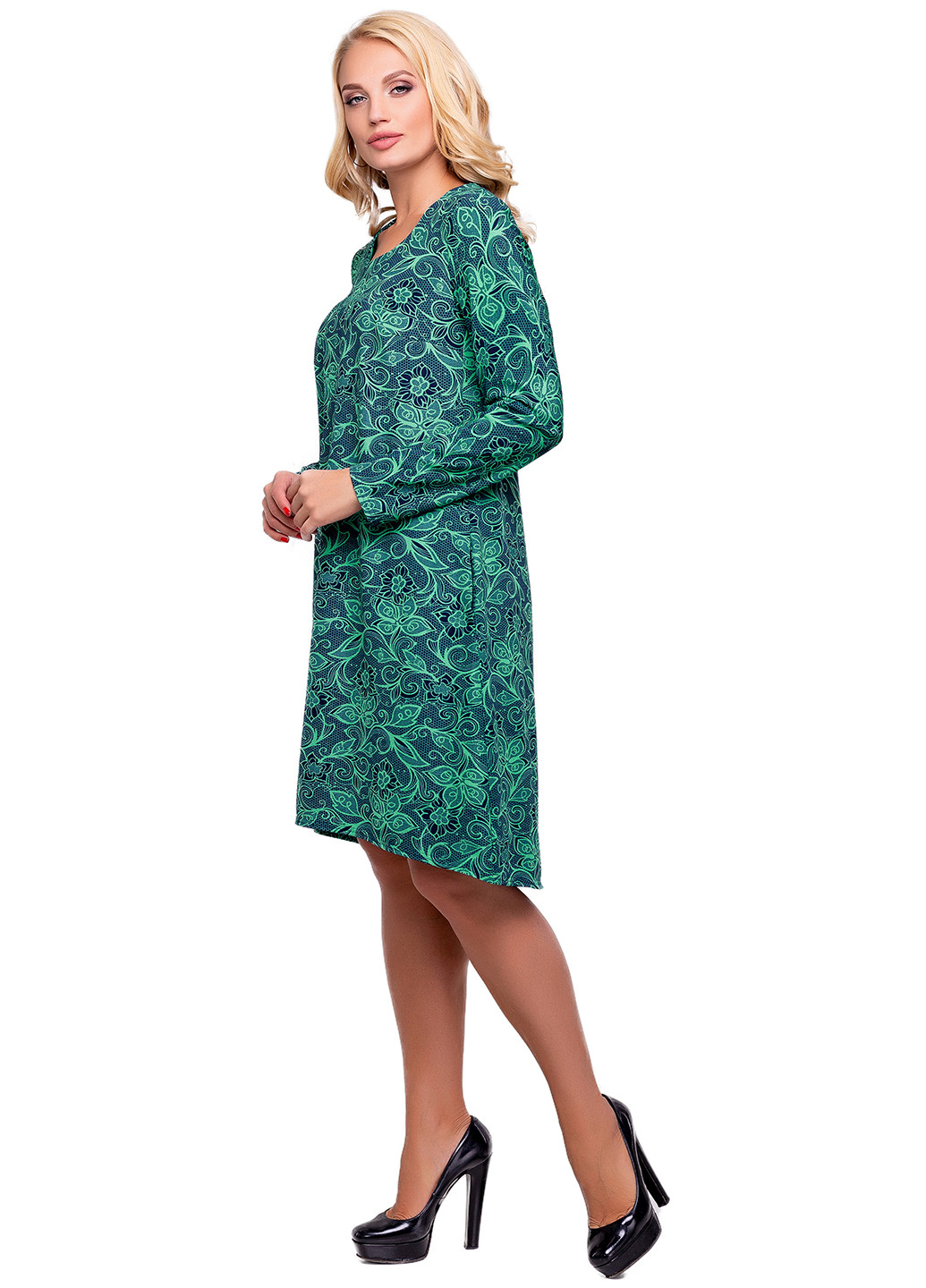 Комбинированное кэжуал платье короткое ST-Seventeen с цветочным принтом
