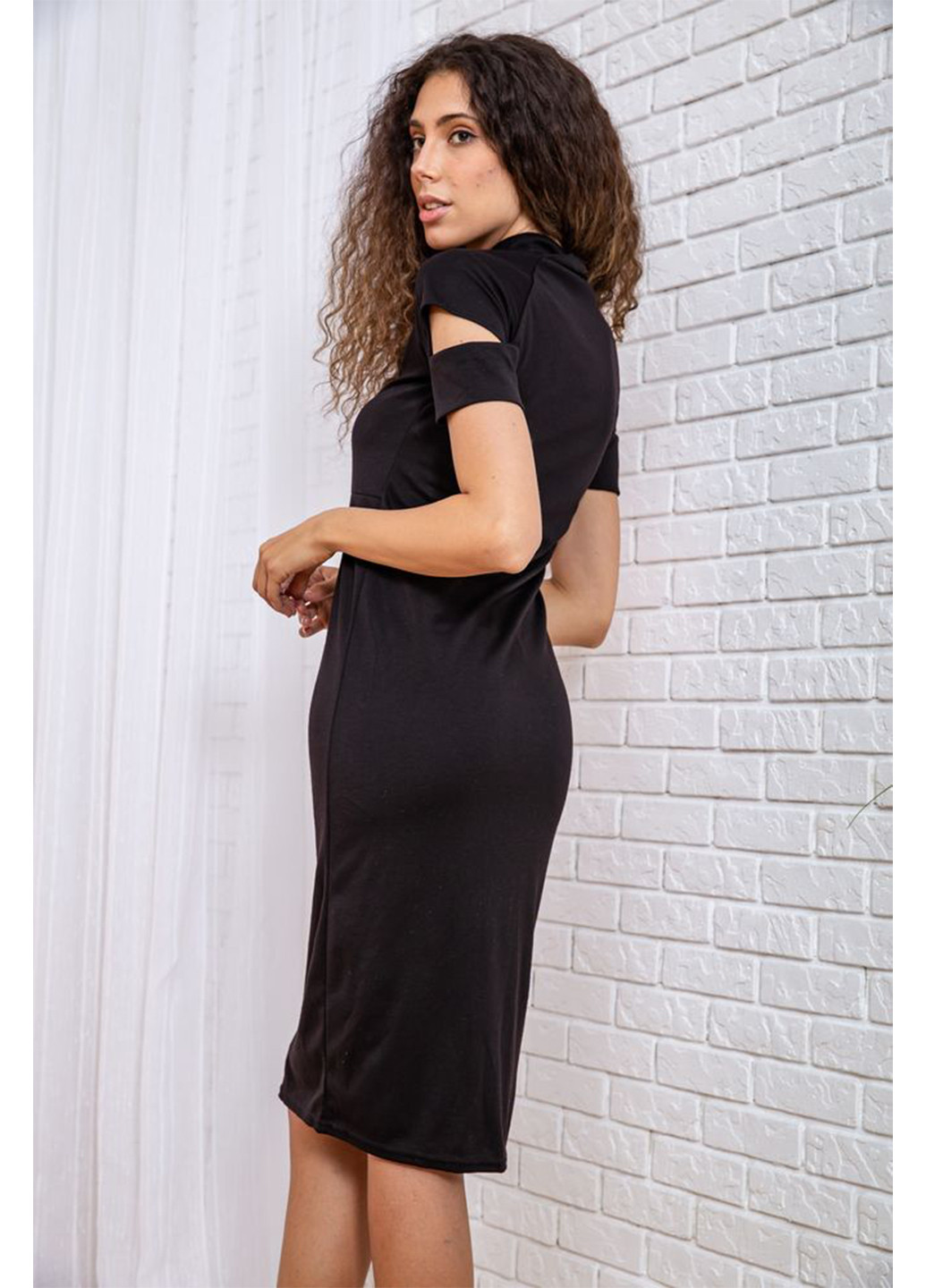 Черное кэжуал платье поло Ager однотонное