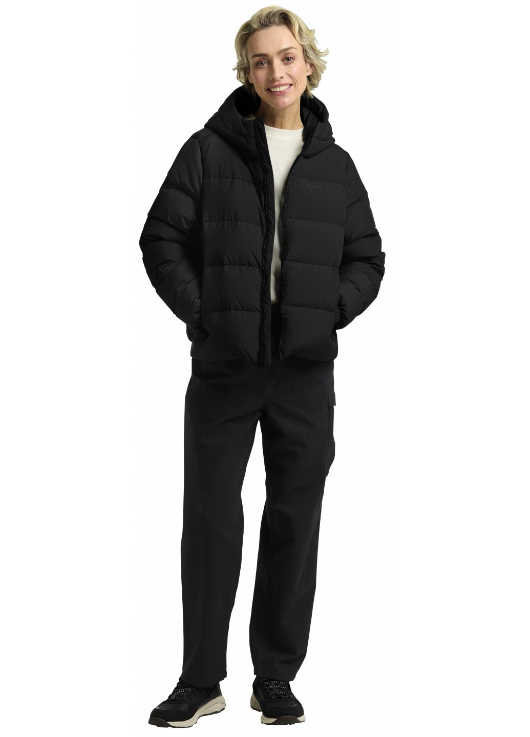 Черный зимний Пуховик Jack Wolfskin