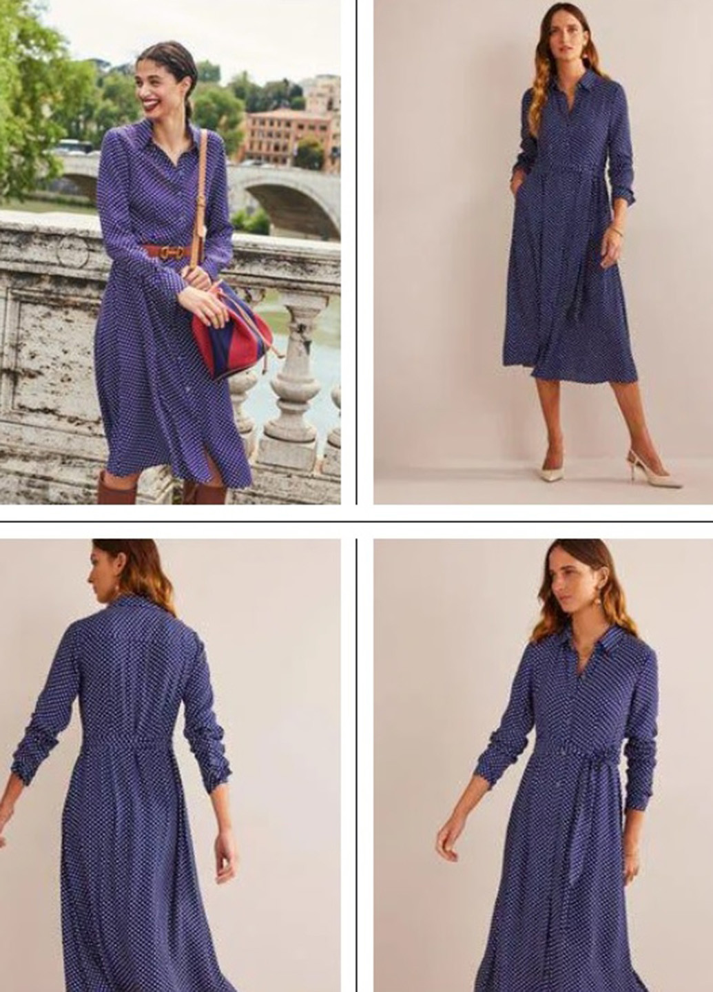 Темно-синя кежуал сукня сукня-сорочка Boden в горошок