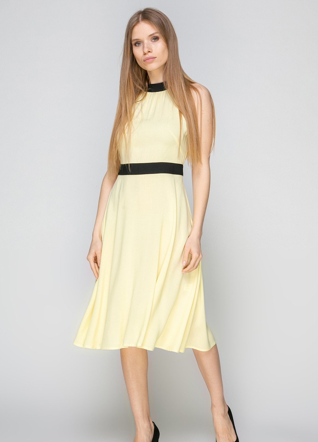 Жовтий кежуал сукня жіноча жовта кльош Let's Shop однотонна