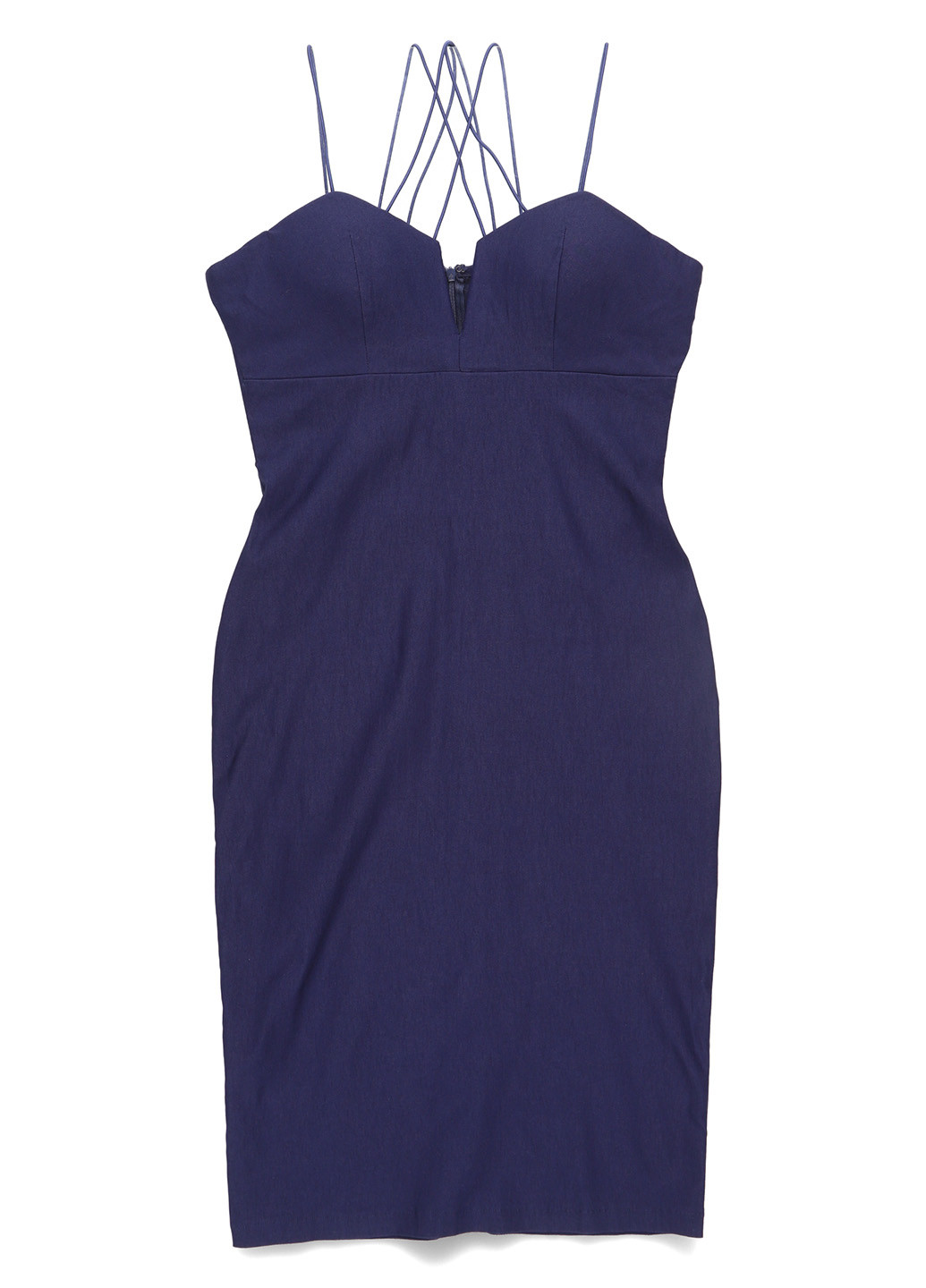 Синее коктейльное, кэжуал платье футляр Rare London однотонное