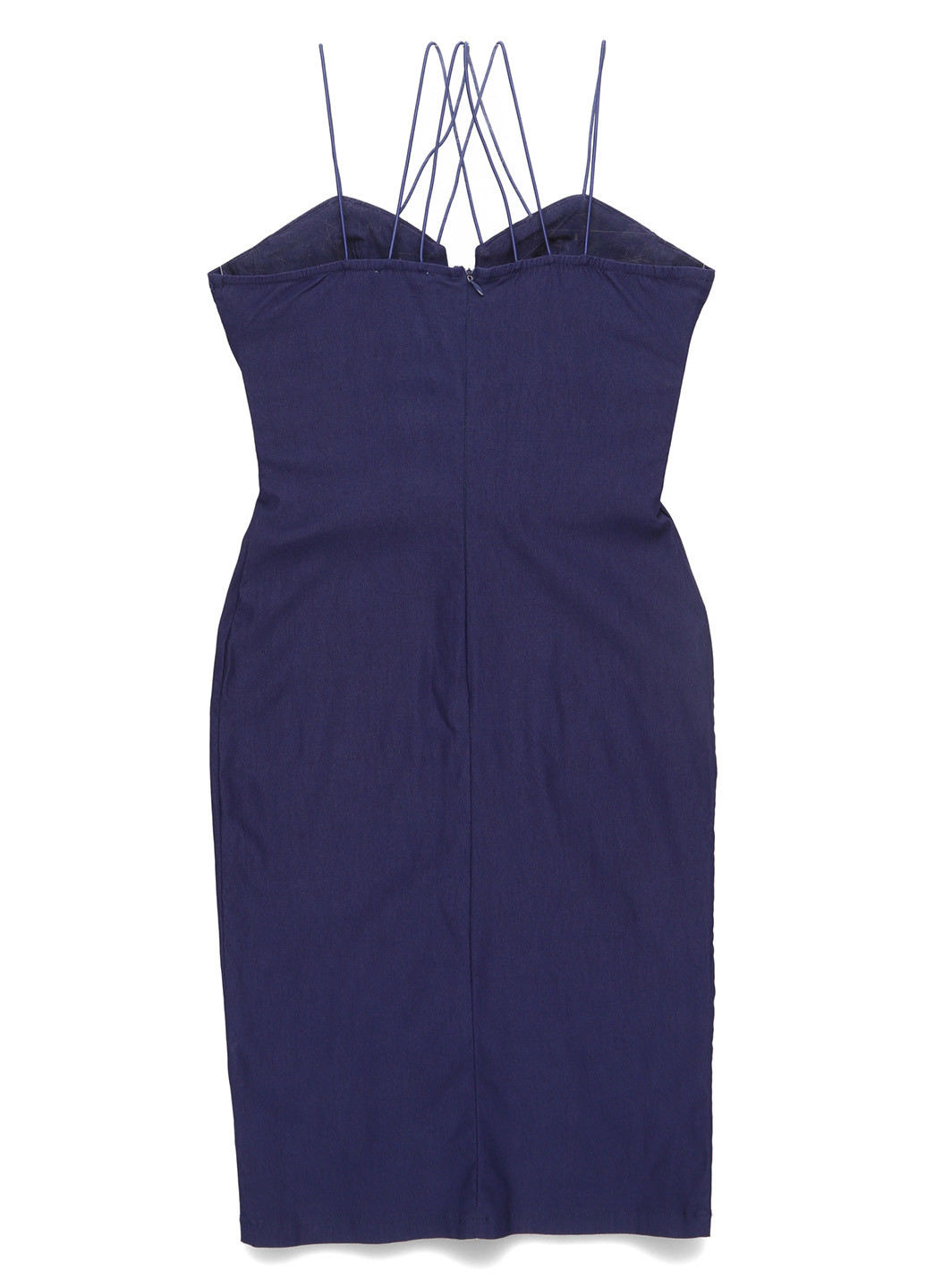 Синее коктейльное, кэжуал платье футляр Rare London однотонное