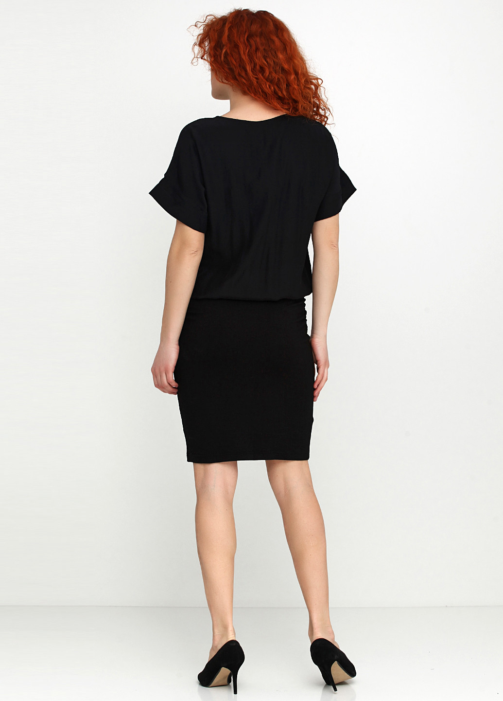 Черное кэжуал платье Alba Moda однотонное