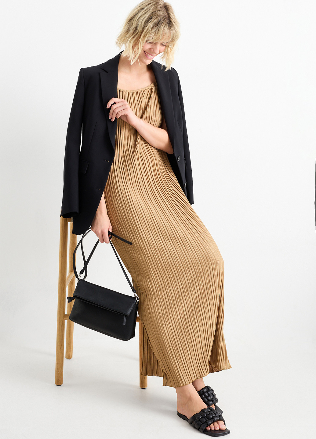 Бежева кежуал сукня сукня-майка C&A однотонна