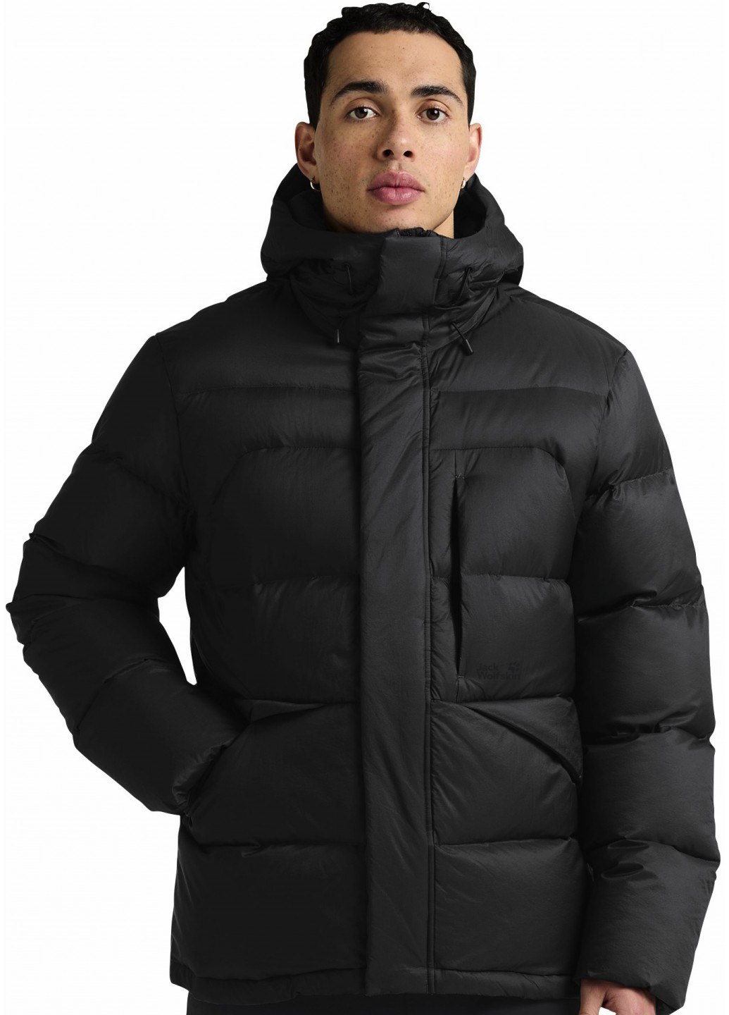 Черный зимний Пуховик Jack Wolfskin