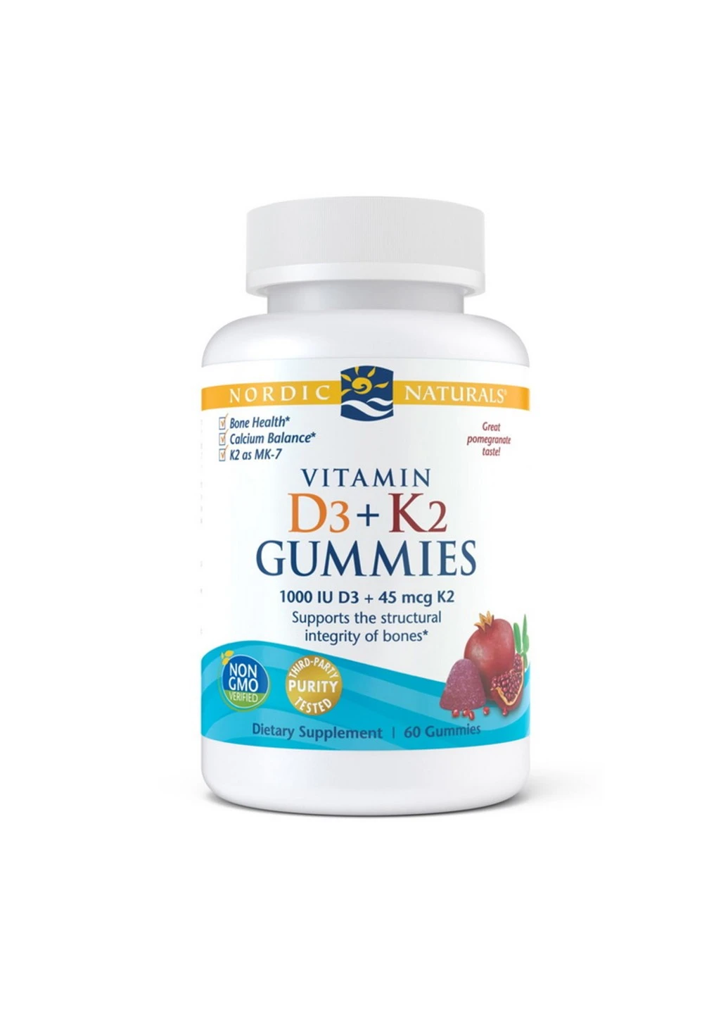 Витамин Д3 + K2 Vitamin D3 + K2 Gummies 1000 IU/45 mcg 60 конфет Nordic Naturals (255408238)