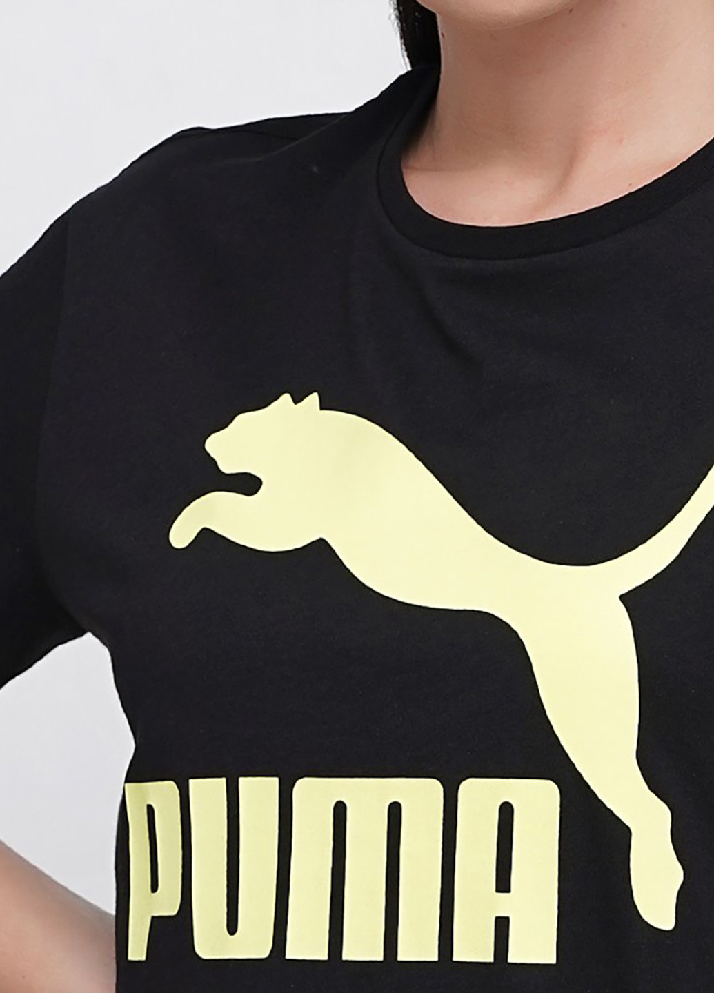 Черная летняя футболка Puma Classics Logo Tee