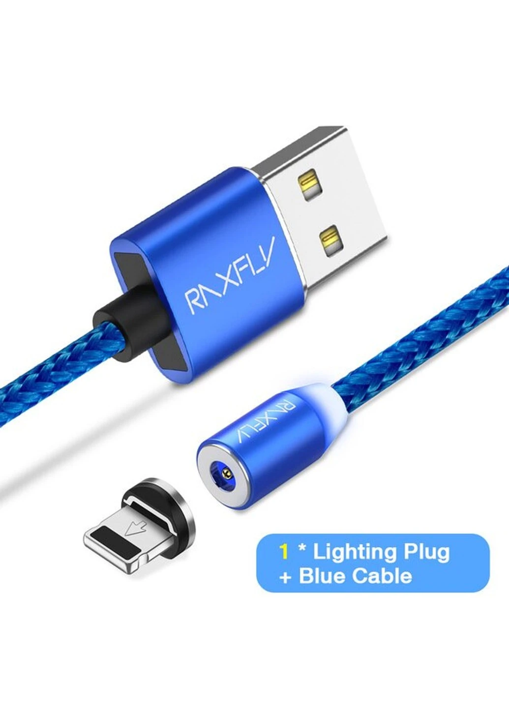 Магнітний кабель для зарядки LED Magnetic RAX118554 RAXFLY (254567303)