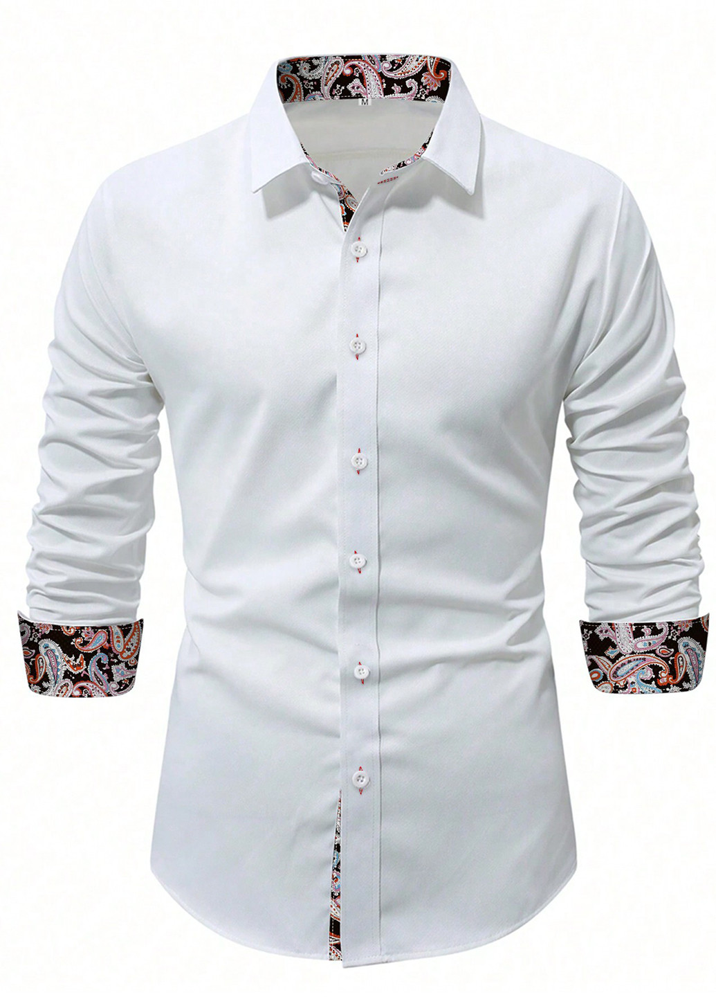 Белая классическая, кэжуал рубашка колор блок SHEIN