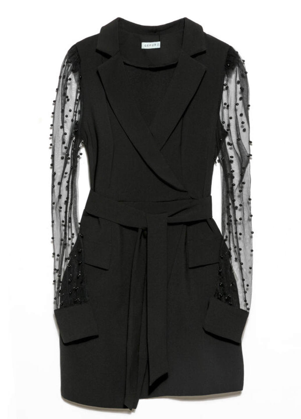 Черное коктейльное платье футляр Gepur